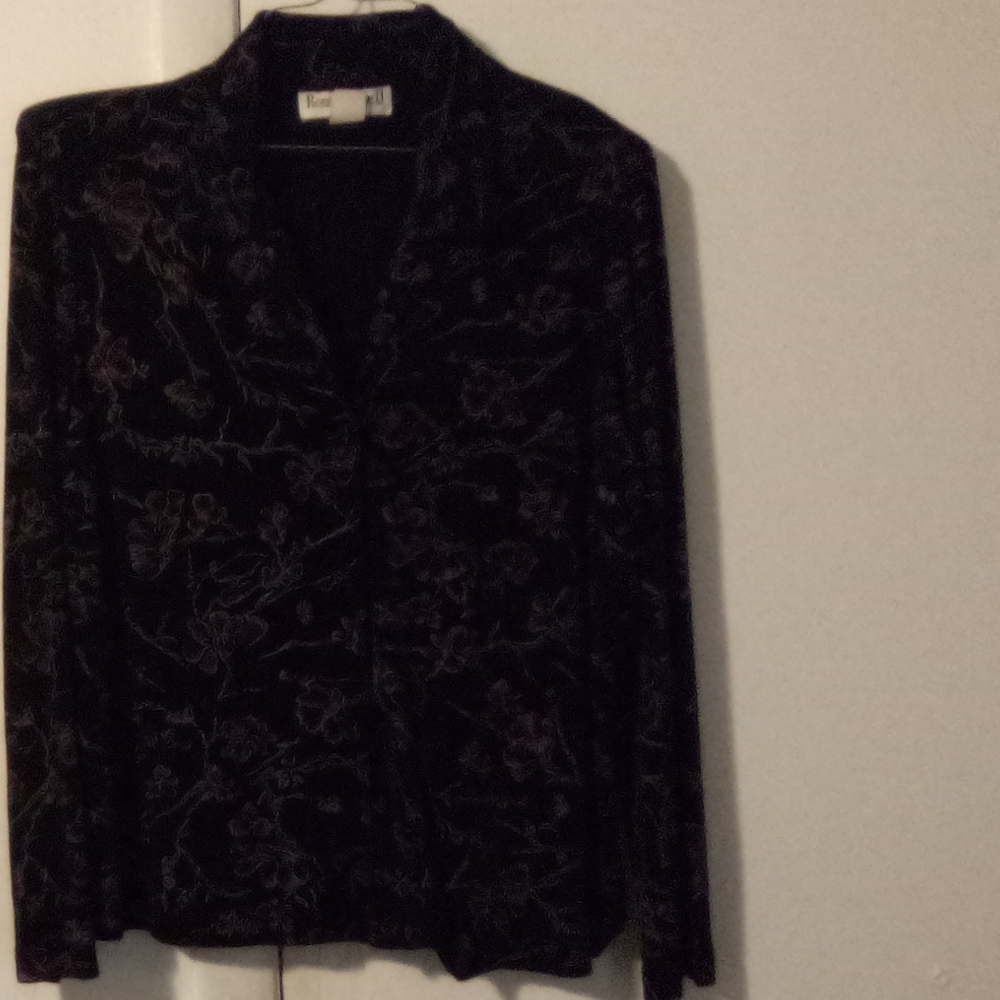 Black floral blouse